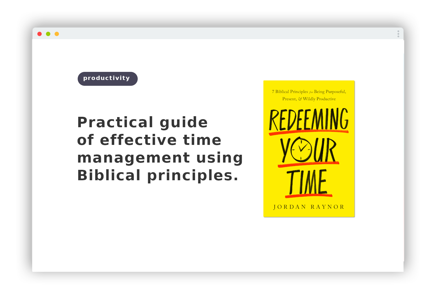 Redeeming Your Time